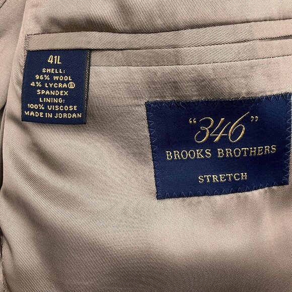 Brooks Brothers 346 Blazer Men 41L Classic Career Wool Stretch Suit Jacket VTG - Picture 11 of 13